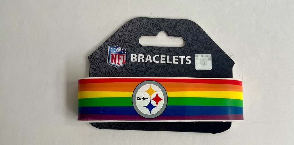Aminco NFL Pittsburgh Steelers Pride Silicone Rubber Bracelet